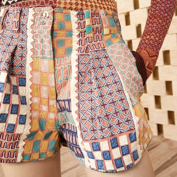 Ulla Johnson Freda Embroidered Pleated Shorts Size 6 - Picture 12 of 15